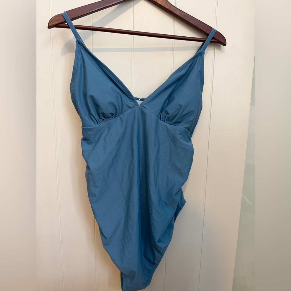 New CUPSHE Maternity Blue One-Piece Swimsuit